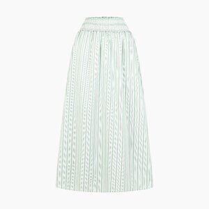 Hill House Home The Delphine Nap Skirt - Apple Green Stripe Size SApple Green St